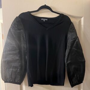 Adrianna Papell Black V-Neck Top